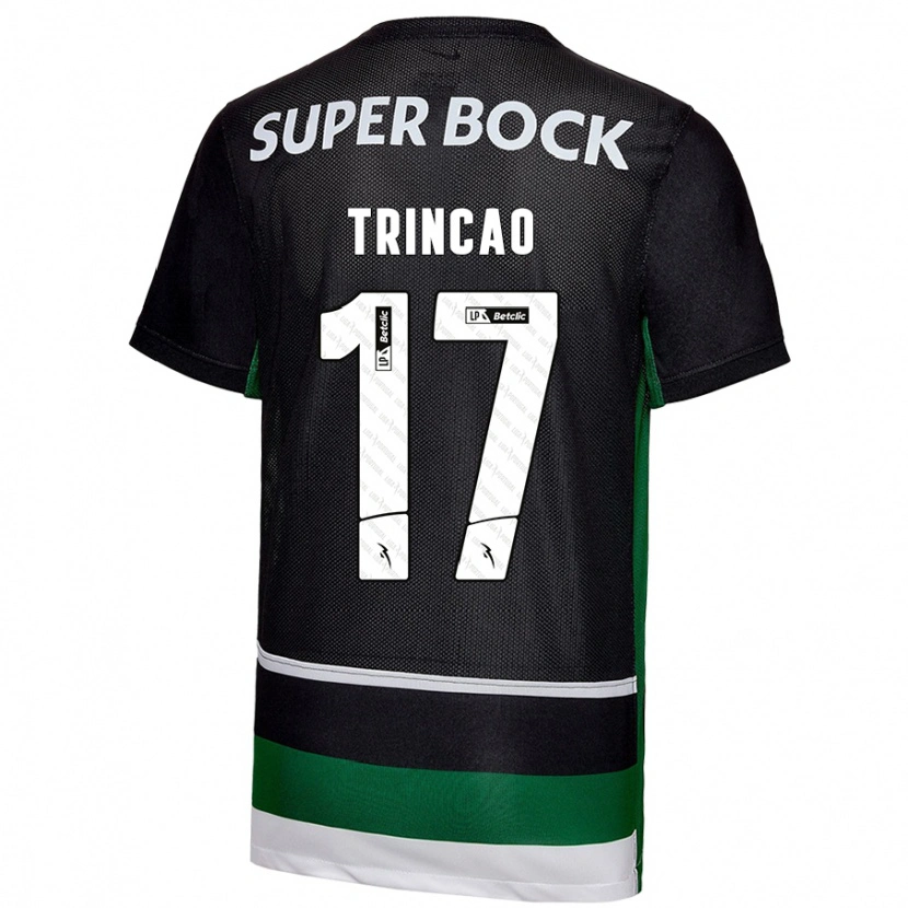 Danxen Kinder Trincão #17 Schwarz Weiß Grün Heimtrikot Trikot 2024/25 T-Shirt Schweiz