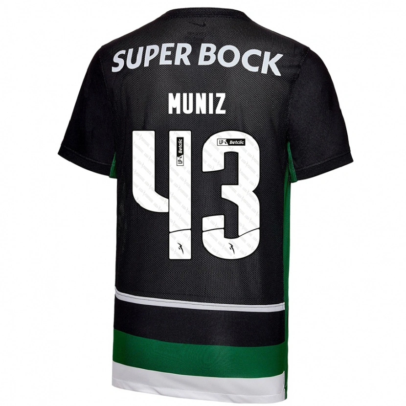 Danxen Kinder João Muniz #43 Schwarz Weiß Grün Heimtrikot Trikot 2024/25 T-Shirt Schweiz