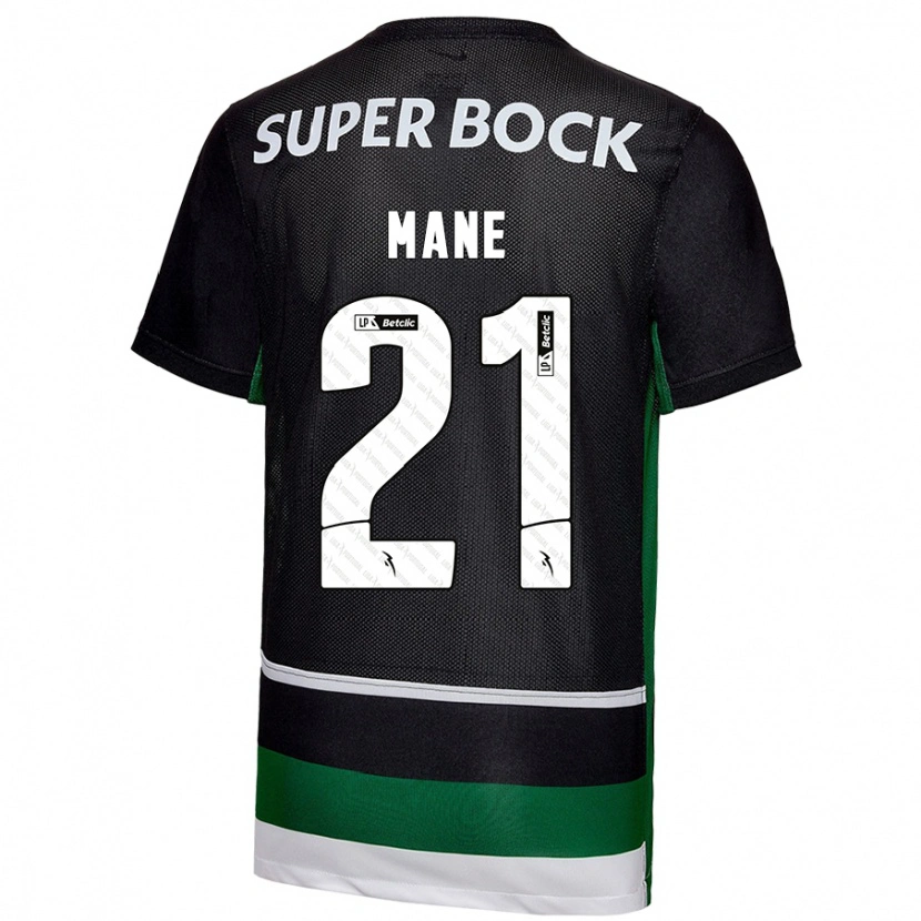 Danxen Kinder Isnaba Mané #21 Schwarz Weiß Grün Heimtrikot Trikot 2024/25 T-Shirt Schweiz