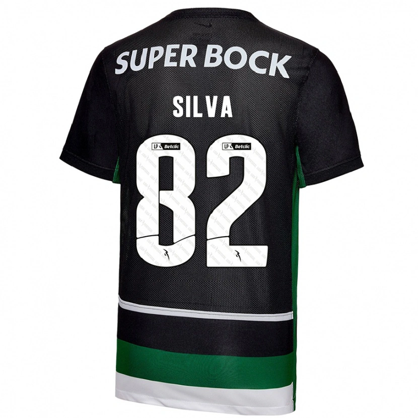 Danxen Kinder Gabriel Silva #82 Schwarz Weiß Grün Heimtrikot Trikot 2024/25 T-Shirt Schweiz