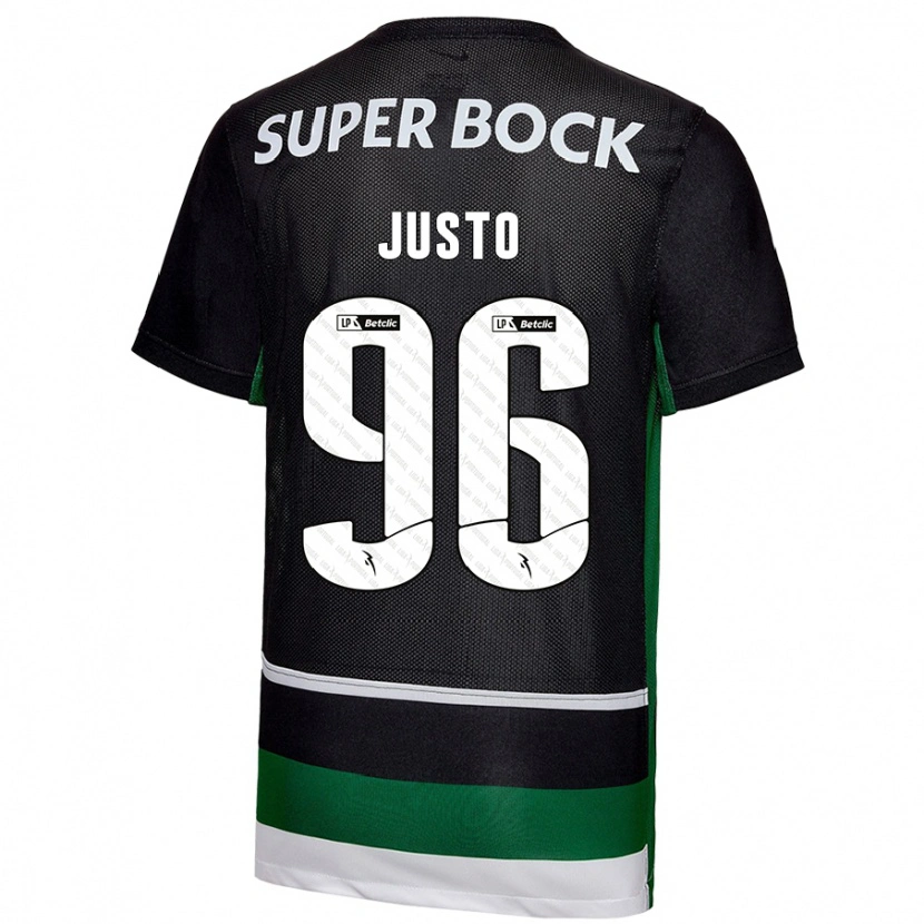 Danxen Kinder Samuel Justo #96 Schwarz Weiß Grün Heimtrikot Trikot 2024/25 T-Shirt Schweiz