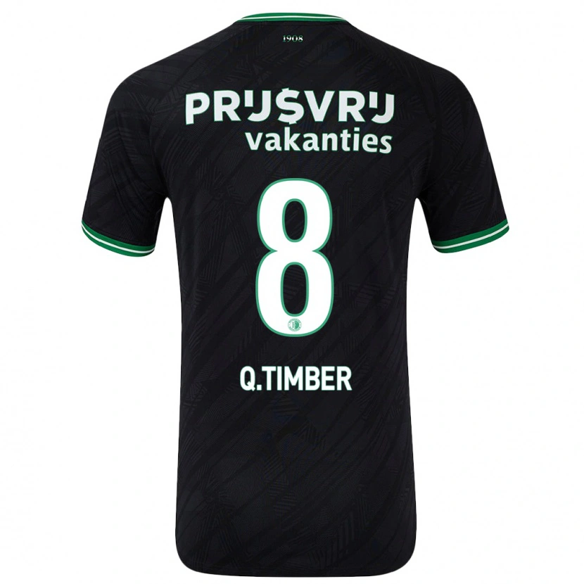 Danxen Kinder Quinten Timber #8 Schwarz Grün Auswärtstrikot Trikot 2024/25 T-Shirt Schweiz