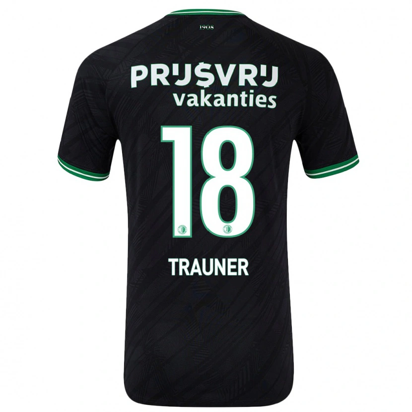 Danxen Kinder Gernot Trauner #18 Schwarz Grün Auswärtstrikot Trikot 2024/25 T-Shirt Schweiz