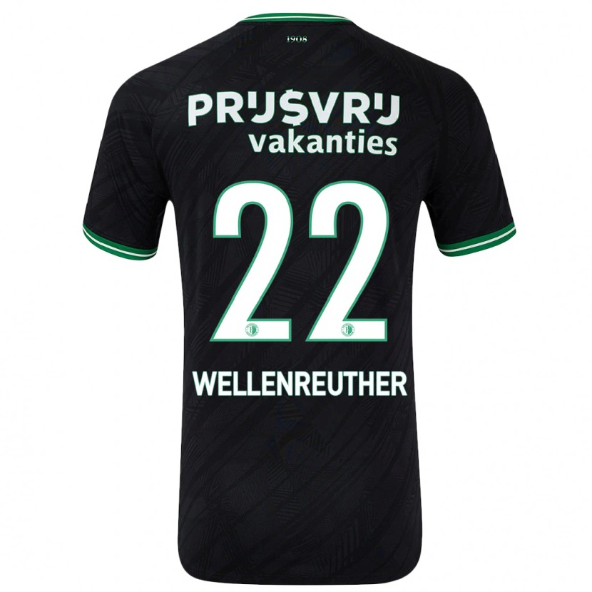Danxen Kinder Timon Wellenreuther #22 Schwarz Grün Auswärtstrikot Trikot 2024/25 T-Shirt Schweiz