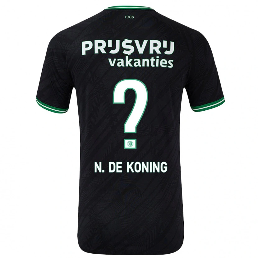 Danxen Kinder Nick De Koning #0 Schwarz Grün Auswärtstrikot Trikot 2024/25 T-Shirt Schweiz