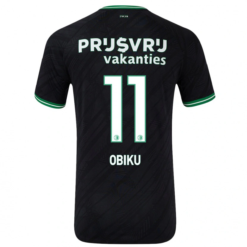 Danxen Kinder Junior Obiku #11 Schwarz Grün Auswärtstrikot Trikot 2024/25 T-Shirt Schweiz