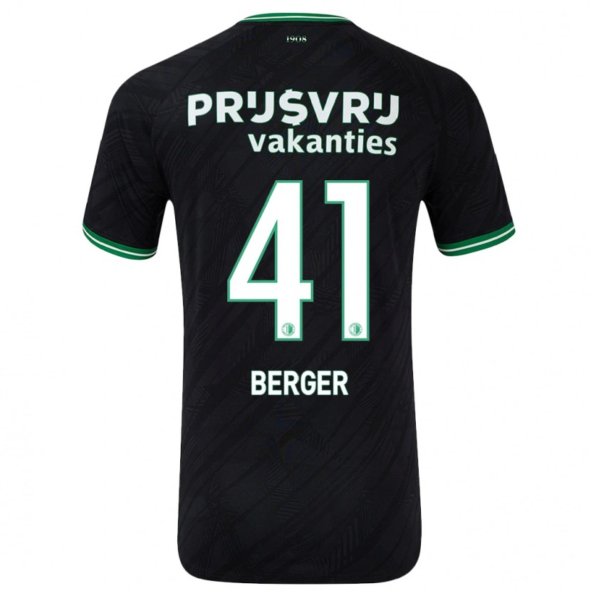 Danxen Kinder Mannou Berger #41 Schwarz Grün Auswärtstrikot Trikot 2024/25 T-Shirt Schweiz