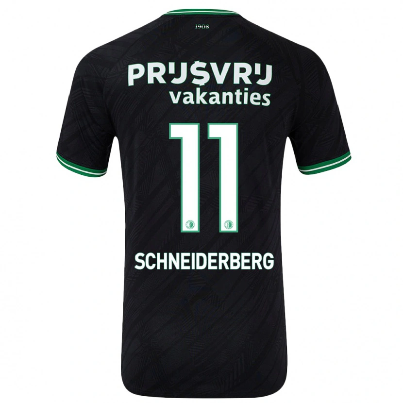Danxen Kinder July Schneiderberg #11 Schwarz Grün Auswärtstrikot Trikot 2024/25 T-Shirt Schweiz