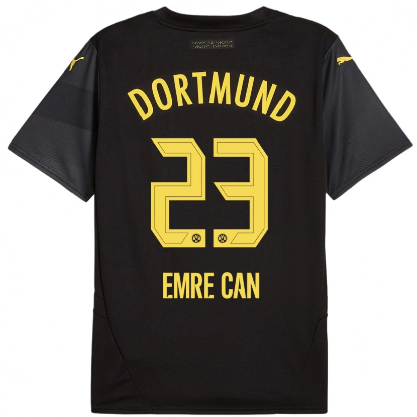 Danxen Kinder Emre Can #23 Schwarz Gelb Auswärtstrikot Trikot 2024/25 T-Shirt Schweiz
