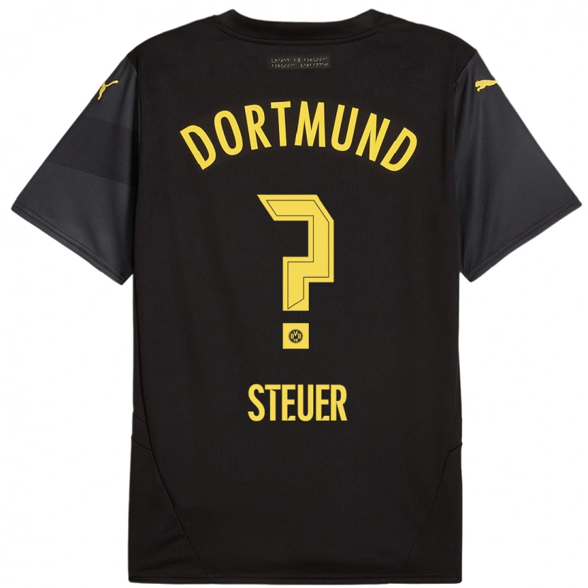 Danxen Kinder Etienne Steuer #0 Schwarz Gelb Auswärtstrikot Trikot 2024/25 T-Shirt Schweiz