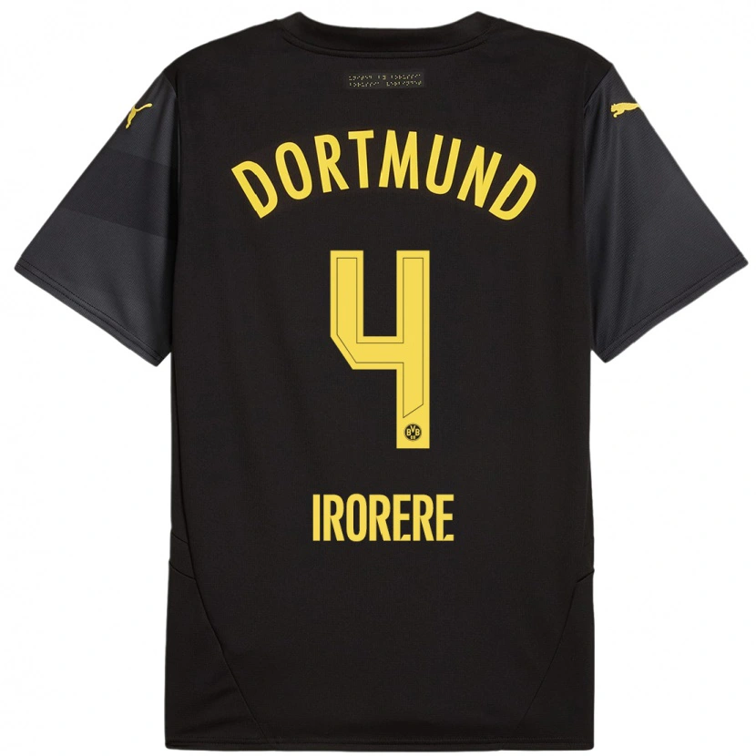 Danxen Kinder Felix Irorere #4 Schwarz Gelb Auswärtstrikot Trikot 2024/25 T-Shirt Schweiz