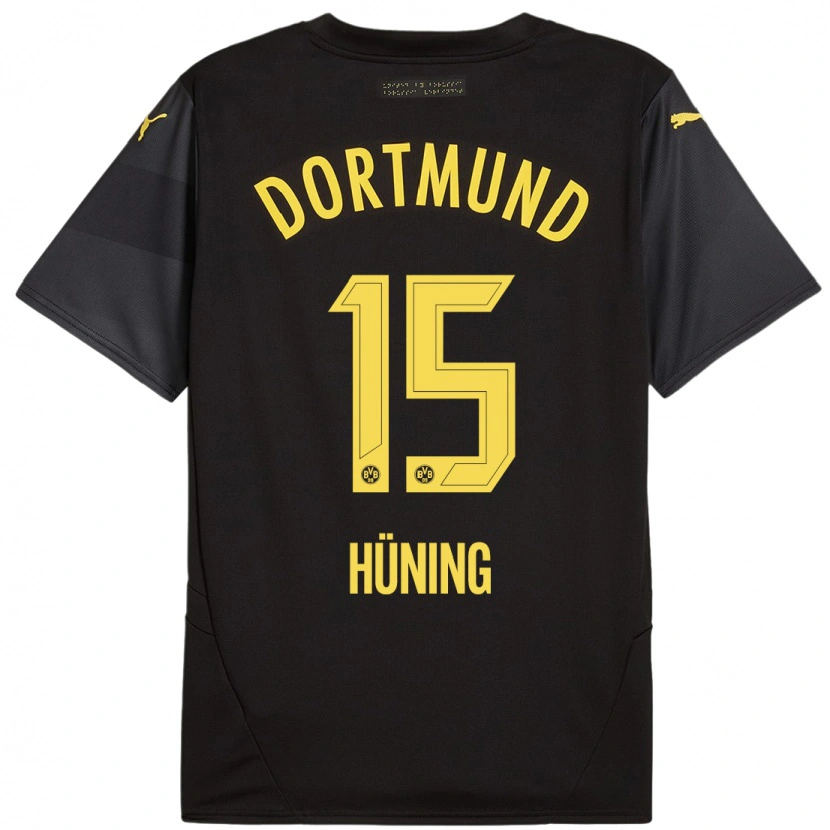Danxen Kinder Ben Hüning #15 Schwarz Gelb Auswärtstrikot Trikot 2024/25 T-Shirt Schweiz