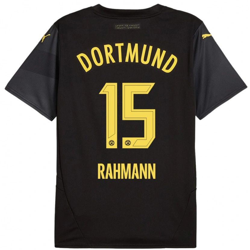 Danxen Kinder Luke Rahmann #15 Schwarz Gelb Auswärtstrikot Trikot 2024/25 T-Shirt Schweiz