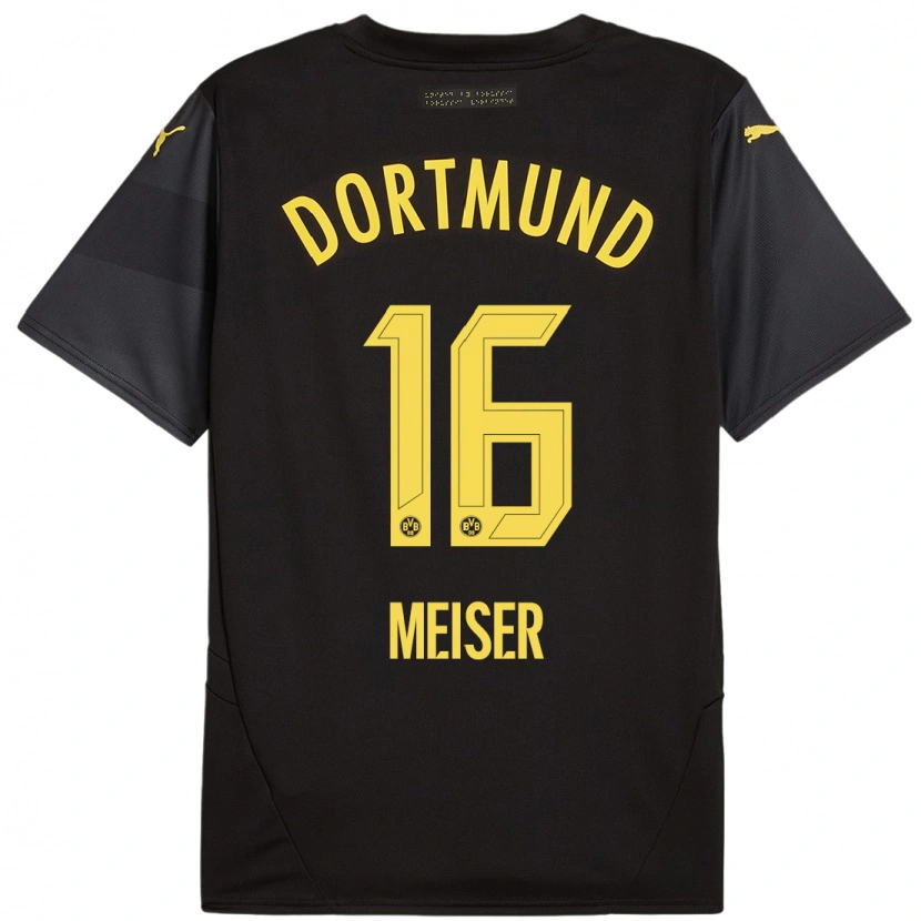 Danxen Kinder Tyler Meiser #16 Schwarz Gelb Auswärtstrikot Trikot 2024/25 T-Shirt Schweiz