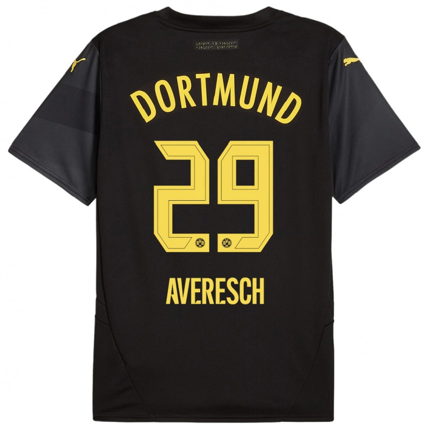 Danxen Kinder Noah Averesch #29 Schwarz Gelb Auswärtstrikot Trikot 2024/25 T-Shirt Schweiz