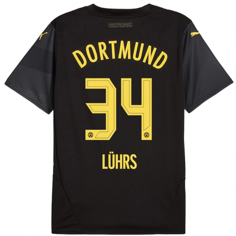 Danxen Kinder Yannik Lührs #34 Schwarz Gelb Auswärtstrikot Trikot 2024/25 T-Shirt Schweiz
