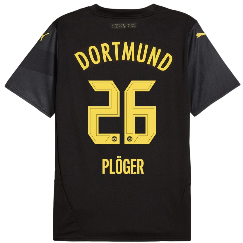 Danxen Kinder Dustin Plöger #26 Schwarz Gelb Auswärtstrikot Trikot 2024/25 T-Shirt Schweiz