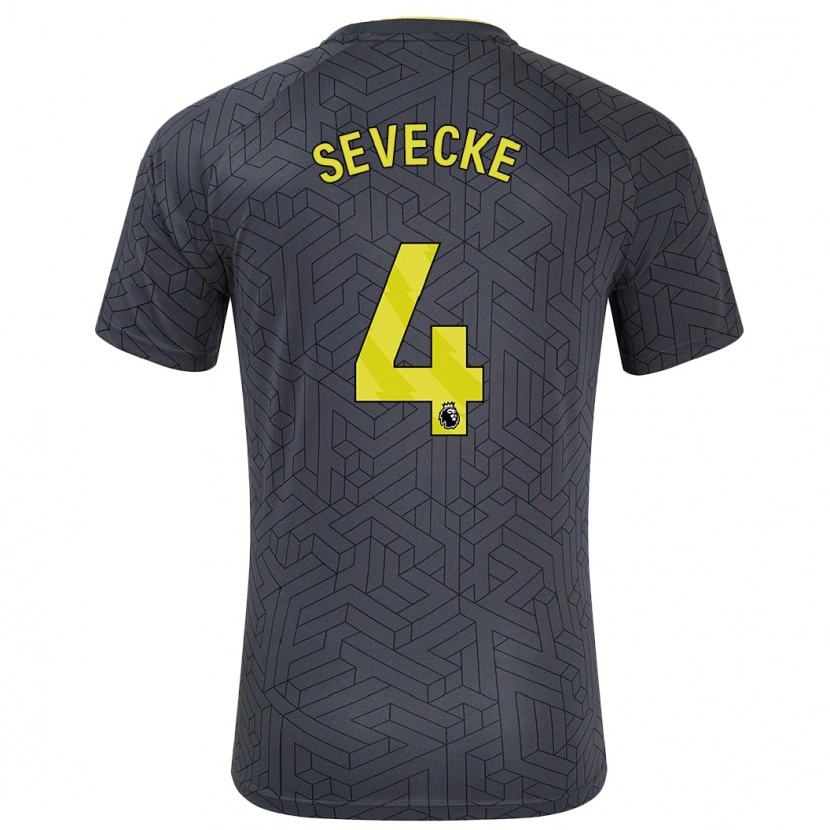 Danxen Kinder Rikke Sevecke #4 Schwarz Gelb Auswärtstrikot Trikot 2024/25 T-Shirt Schweiz