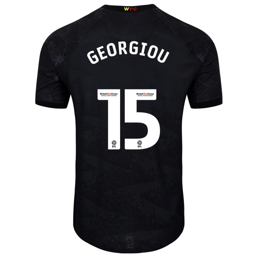 Danxen Kinder Andria Georgiou #15 Schwarz Weiß Auswärtstrikot Trikot 2024/25 T-Shirt Schweiz