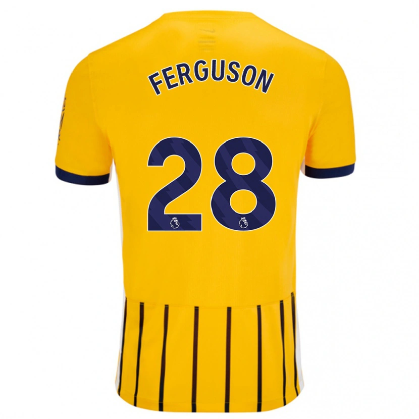 Danxen Kinder Evan Ferguson #28 Gold Blau Nadelstreifen Auswärtstrikot Trikot 2024/25 T-Shirt Schweiz