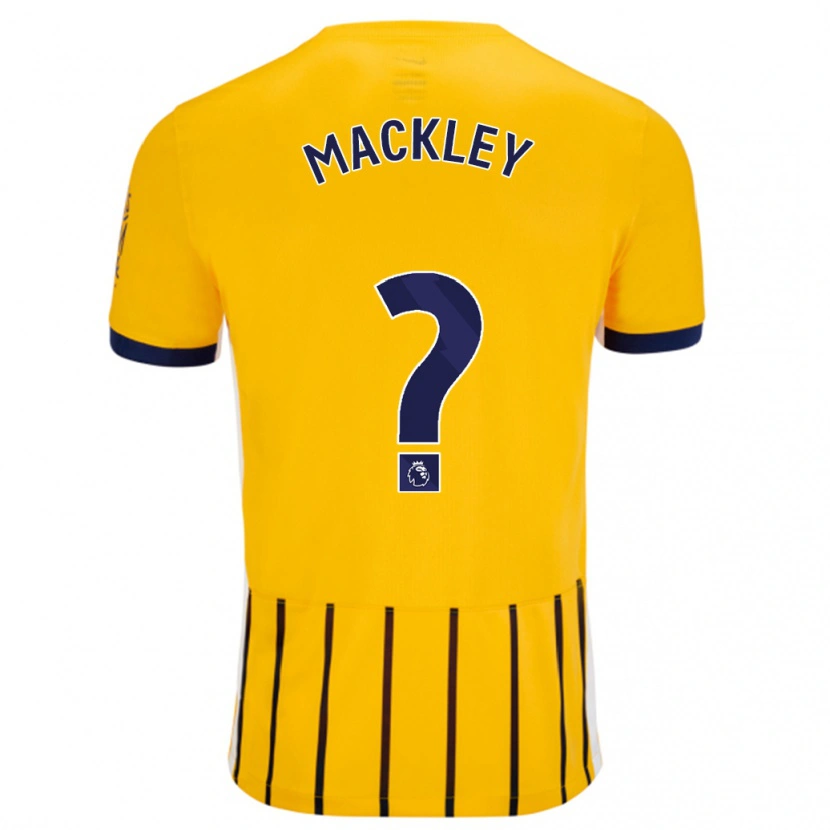 Danxen Kinder Callum Mackley #0 Gold Blau Nadelstreifen Auswärtstrikot Trikot 2024/25 T-Shirt Schweiz