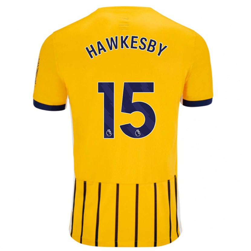 Danxen Kinder Mackenzie Hawkesby #15 Gold Blau Nadelstreifen Auswärtstrikot Trikot 2024/25 T-Shirt Schweiz