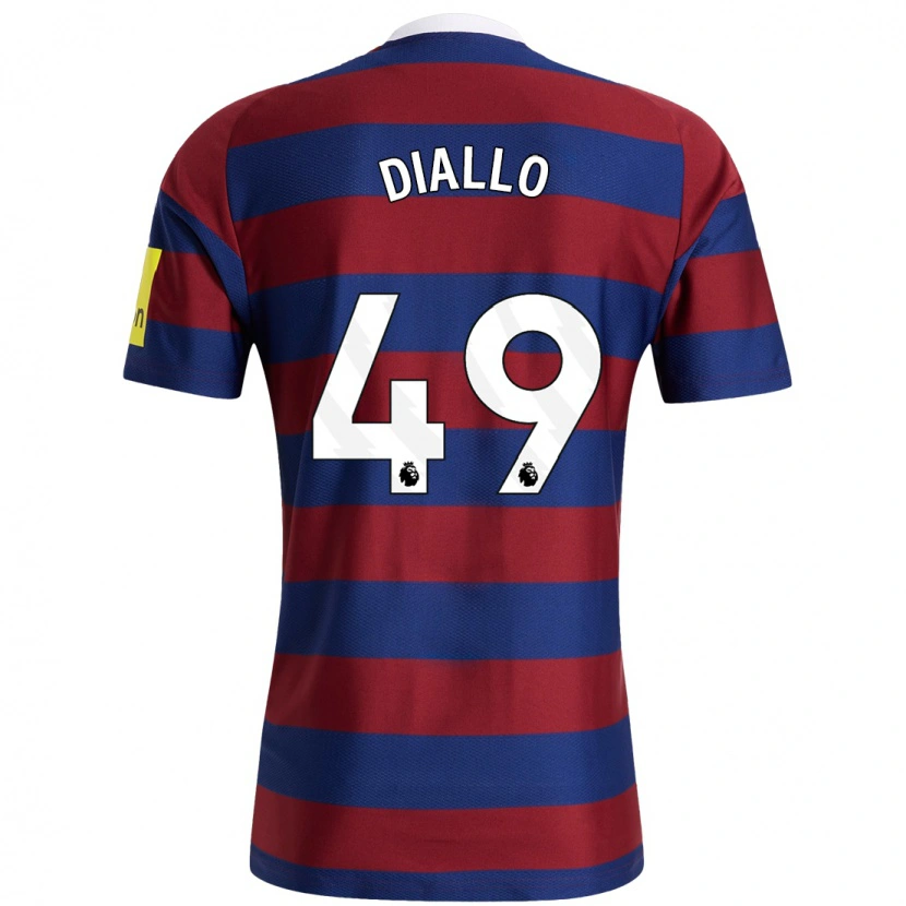 Danxen Kinder Amadou Diallo #49 Burgunderrot Marineblau Auswärtstrikot Trikot 2024/25 T-Shirt Schweiz