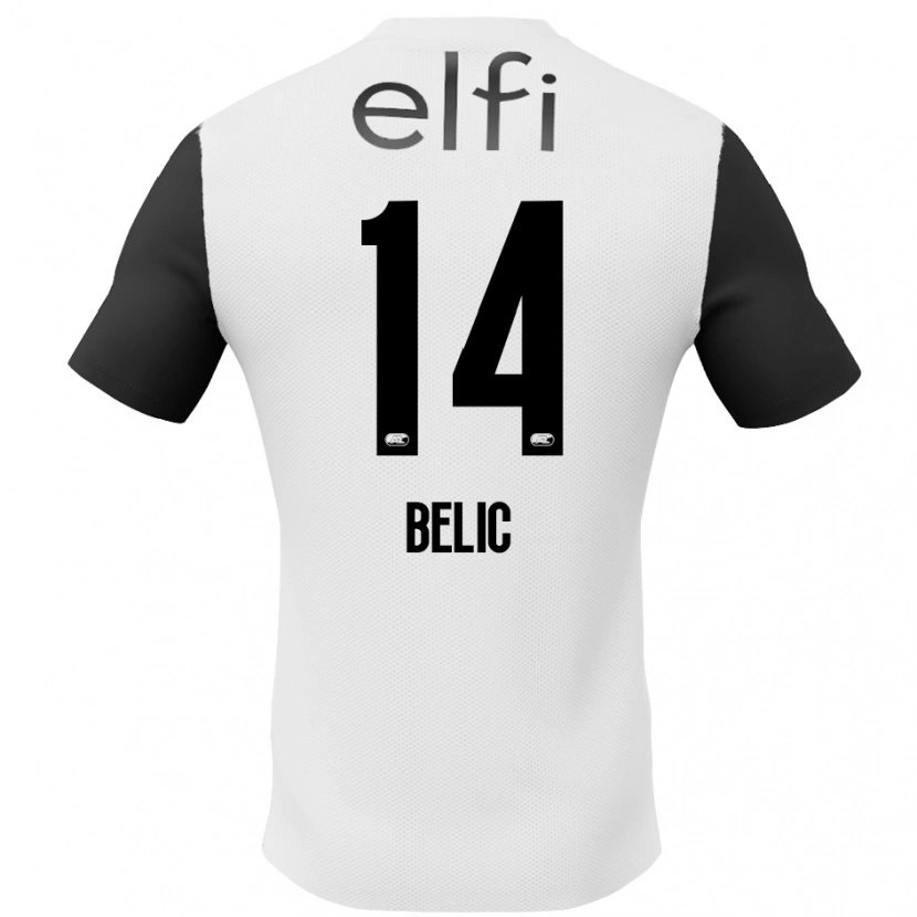 Danxen Kinder Kristijan Belic #14 Weiß Schwarz Auswärtstrikot Trikot 2024/25 T-Shirt Schweiz