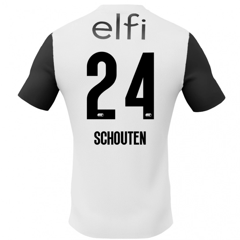 Danxen Kinder Lewis Schouten #24 Weiß Schwarz Auswärtstrikot Trikot 2024/25 T-Shirt Schweiz
