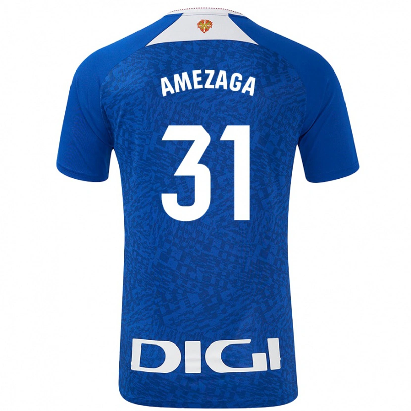 Danxen Kinder Jone Amezaga #31 Königsblau Auswärtstrikot Trikot 2024/25 T-Shirt Schweiz