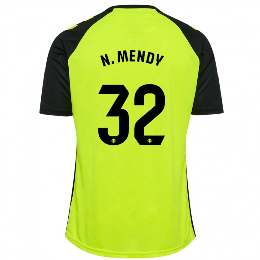 Danxen Kinder Nobel Mendy #32 Fluoreszierendes Gelb Schwarz Auswärtstrikot Trikot 2024/25 T-Shirt Schweiz