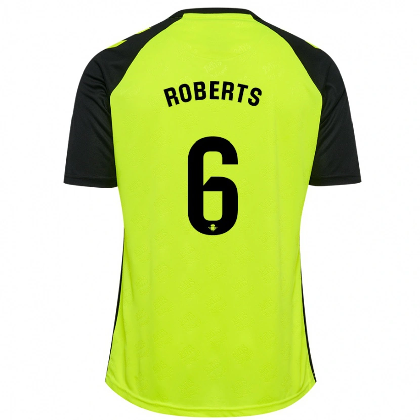 Danxen Kinder Rhiannon Roberts #6 Fluoreszierendes Gelb Schwarz Auswärtstrikot Trikot 2024/25 T-Shirt Schweiz