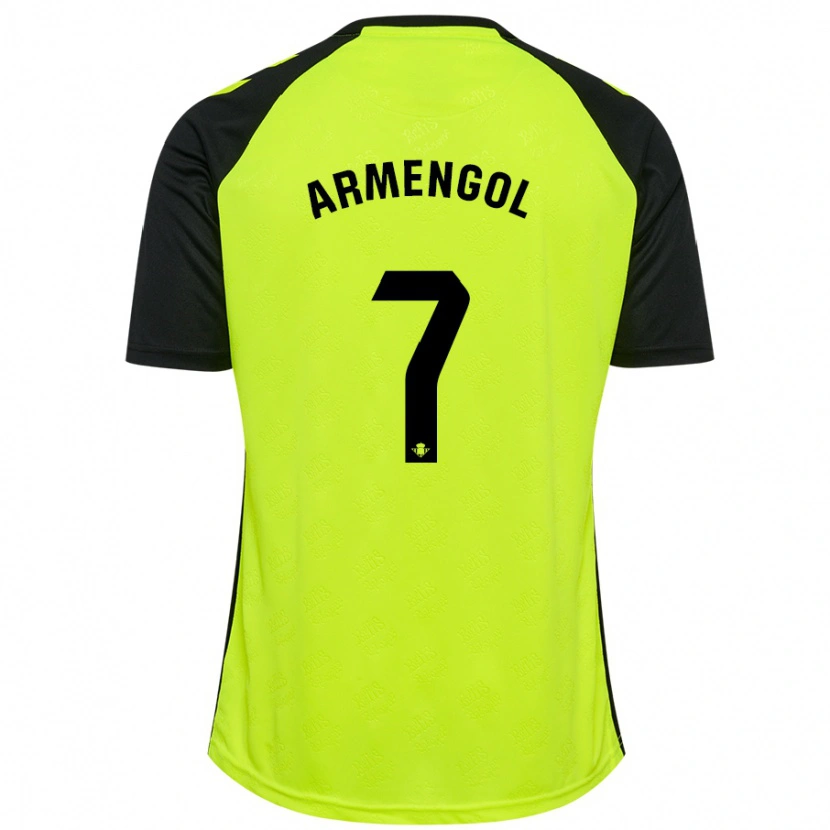 Danxen Kinder Carla Armengol #7 Fluoreszierendes Gelb Schwarz Auswärtstrikot Trikot 2024/25 T-Shirt Schweiz