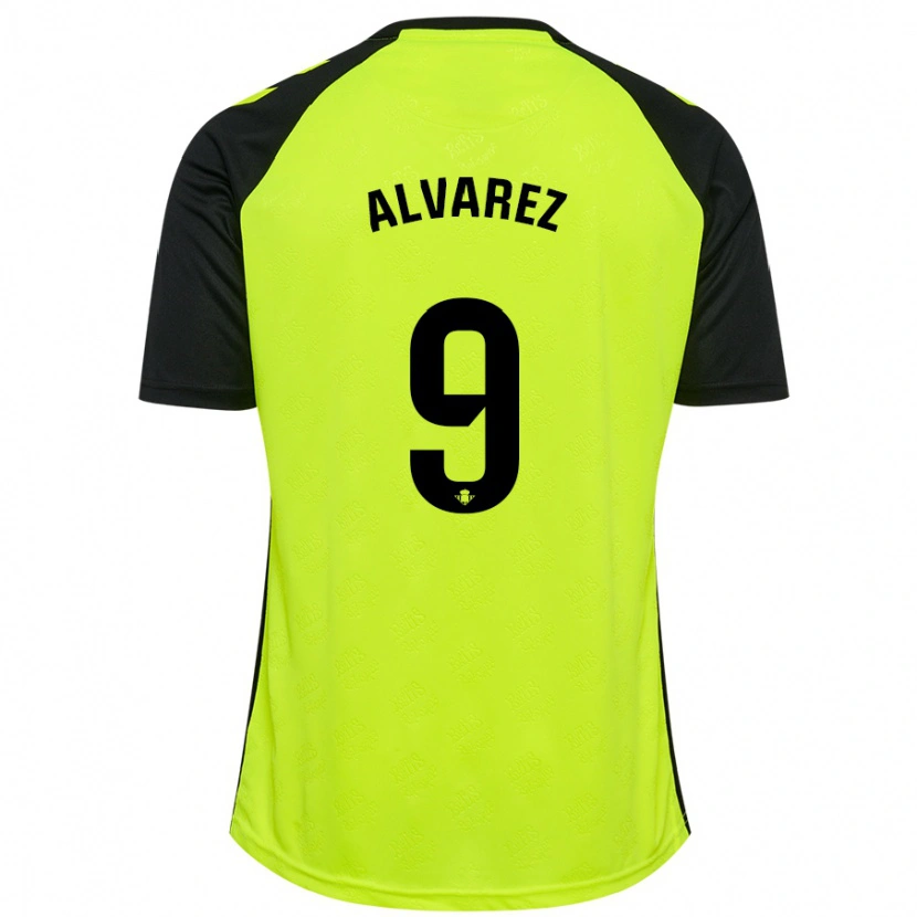 Danxen Kinder Carmen Álvarez #9 Fluoreszierendes Gelb Schwarz Auswärtstrikot Trikot 2024/25 T-Shirt Schweiz