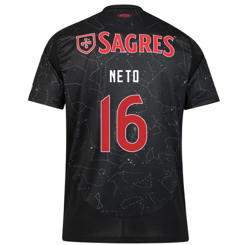 Danxen Kinder Martim Neto #16 Schwarz Rot Auswärtstrikot Trikot 2024/25 T-Shirt Schweiz