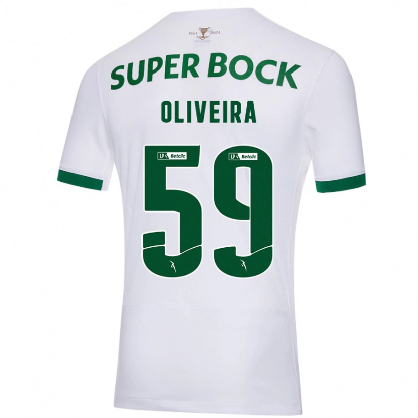 Danxen Kinder Kauã Oliveira #59 Weiß Grün Auswärtstrikot Trikot 2024/25 T-Shirt Schweiz