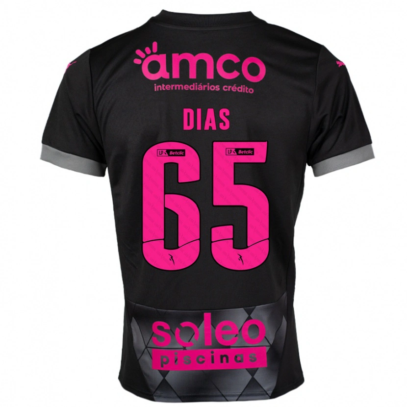 Danxen Kinder Leandro Dias #65 Schwarz Rosa Auswärtstrikot Trikot 2024/25 T-Shirt Schweiz