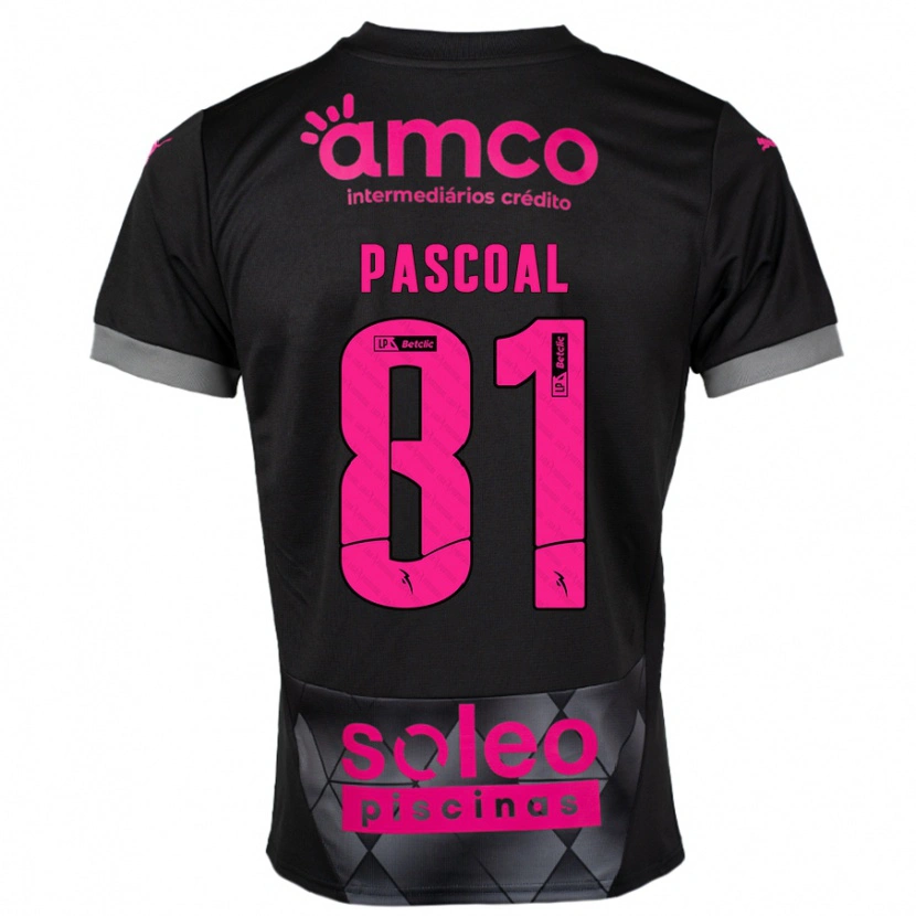 Danxen Kinder Fodé Pascoal #81 Schwarz Rosa Auswärtstrikot Trikot 2024/25 T-Shirt Schweiz