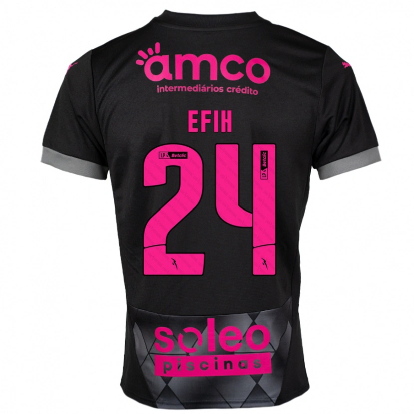Danxen Kinder Peace Efih #24 Schwarz Rosa Auswärtstrikot Trikot 2024/25 T-Shirt Schweiz