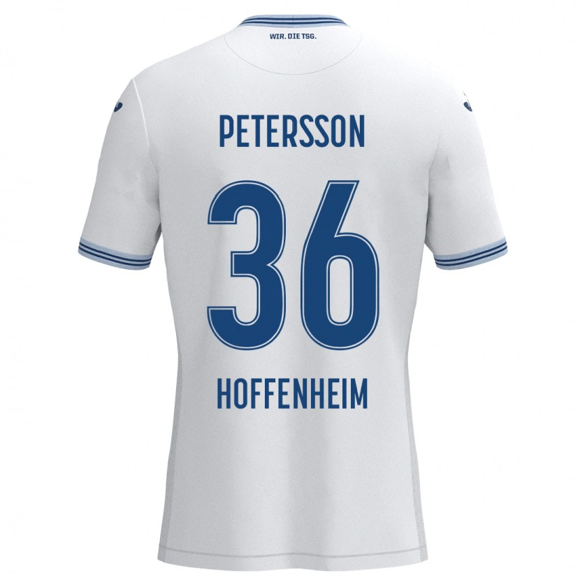 Danxen Kinder Lúkas Petersson #36 Weiß Blau Auswärtstrikot Trikot 2024/25 T-Shirt Schweiz
