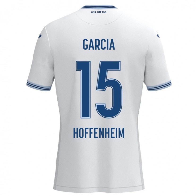 Danxen Kinder Marta Cazalla Garcia #15 Weiß Blau Auswärtstrikot Trikot 2024/25 T-Shirt Schweiz