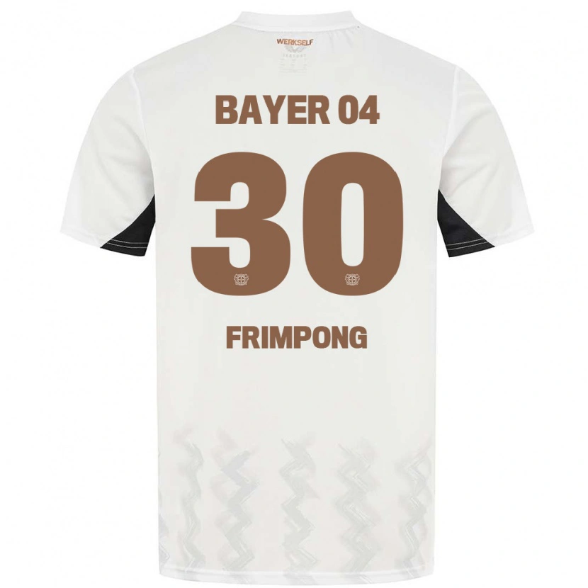 Danxen Kinder Jeremie Frimpong #30 Weiß Schwarz Auswärtstrikot Trikot 2024/25 T-Shirt Schweiz