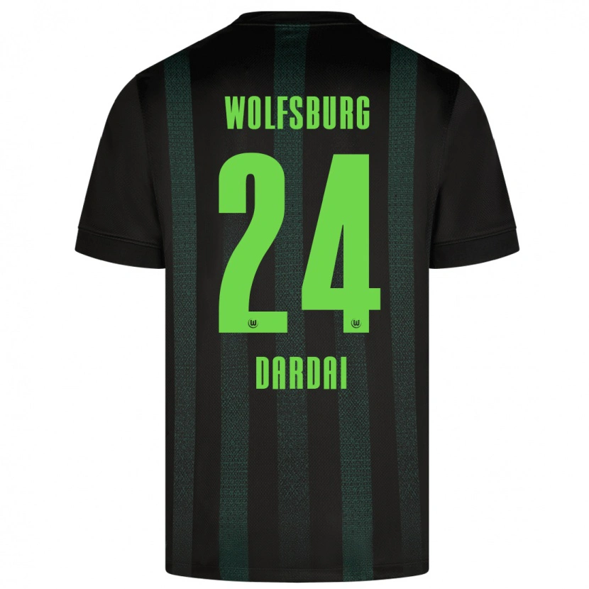 Danxen Kinder Bence Dárdai #24 Dunkelgrün Auswärtstrikot Trikot 2024/25 T-Shirt Schweiz