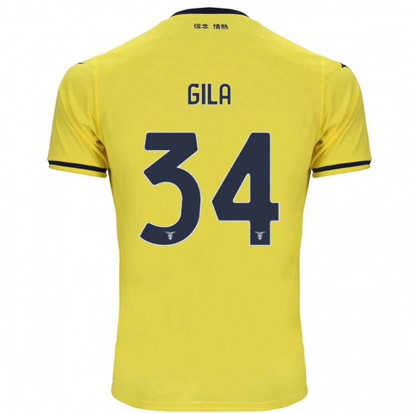 Danxen Kinder Mario Gila #34 Gelb Auswärtstrikot Trikot 2024/25 T-Shirt Schweiz