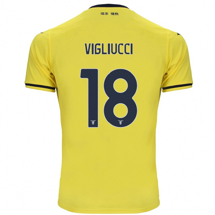 Danxen Kinder Chiara Vigliucci #18 Gelb Auswärtstrikot Trikot 2024/25 T-Shirt Schweiz