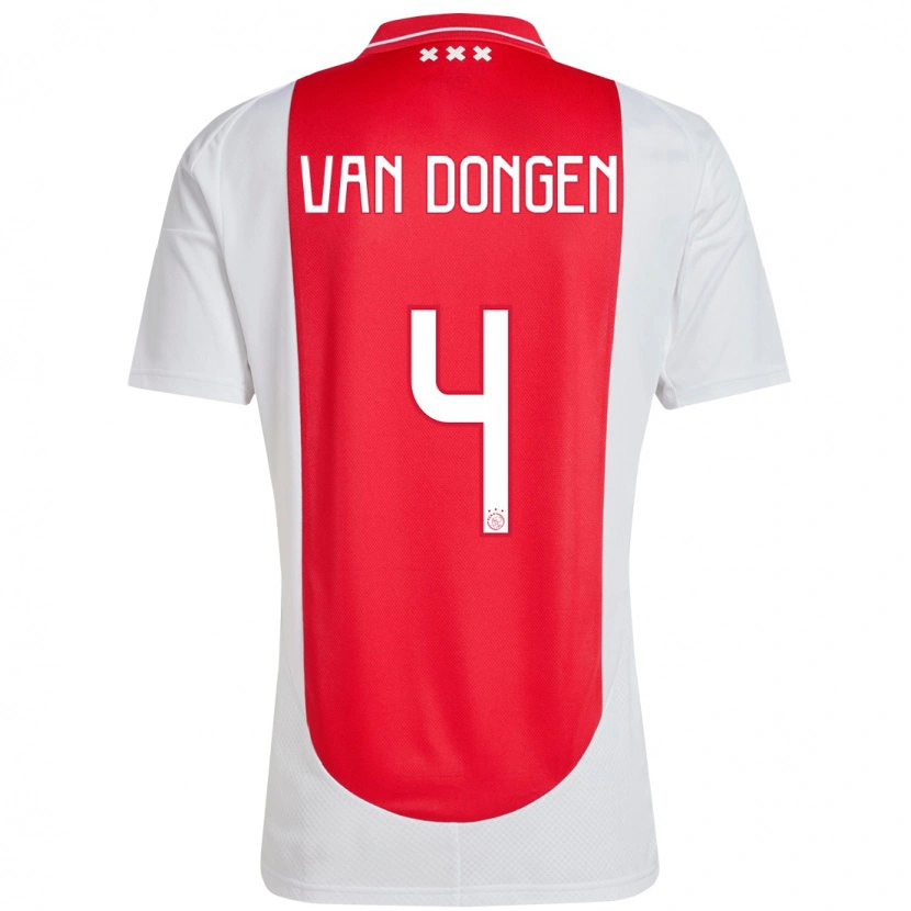 Danxen Herren Bram Van Dongen #4 Rot Weiß Heimtrikot Trikot 2024/25 T-Shirt Schweiz