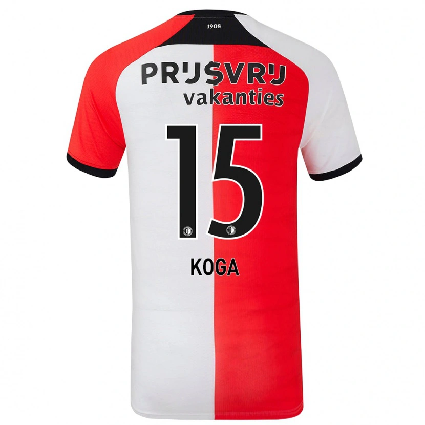 Danxen Herren Tōko Koga #15 Rot Weiß Heimtrikot Trikot 2024/25 T-Shirt Schweiz