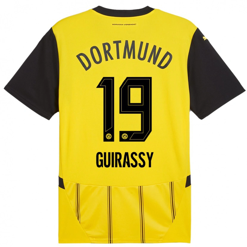 Danxen Herren Serhou Guirassy #19 Gelb Schwarz Heimtrikot Trikot 2024/25 T-Shirt Schweiz