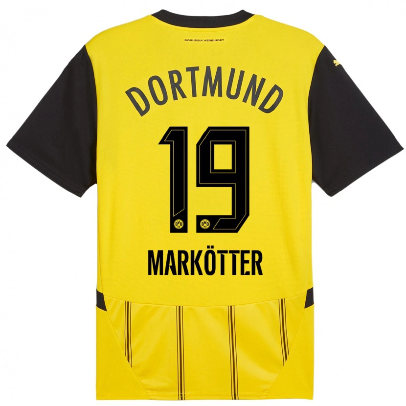 Danxen Herren Jonah Markötter #19 Gelb Schwarz Heimtrikot Trikot 2024/25 T-Shirt Schweiz