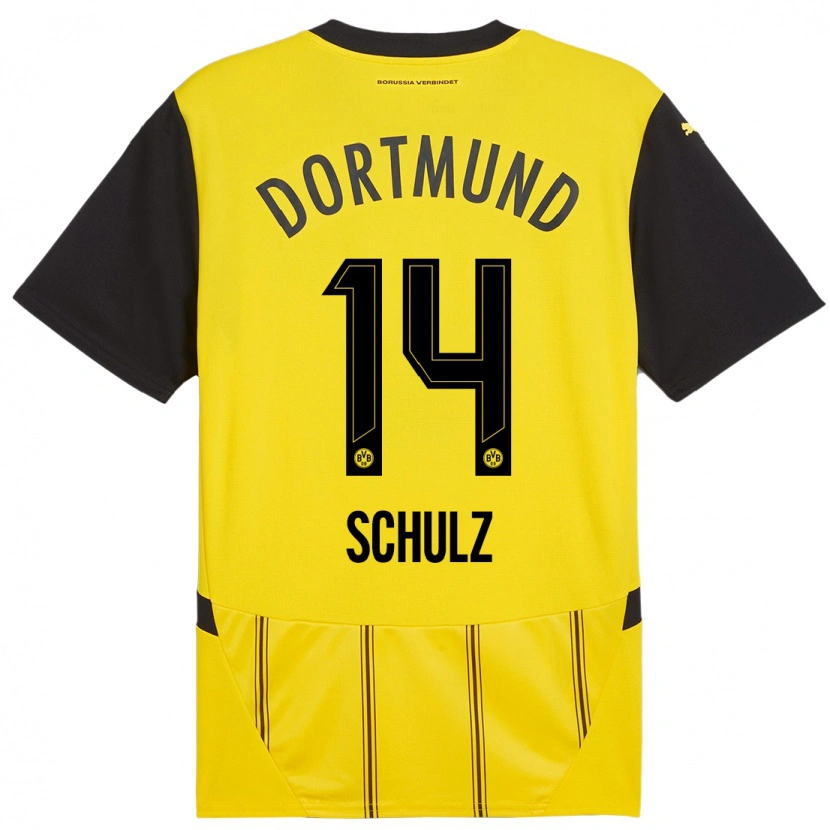 Danxen Herren Nico Schulz #14 Gelb Schwarz Heimtrikot Trikot 2024/25 T-Shirt Schweiz